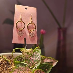 Leo ♌️ pink heart hoop earrings